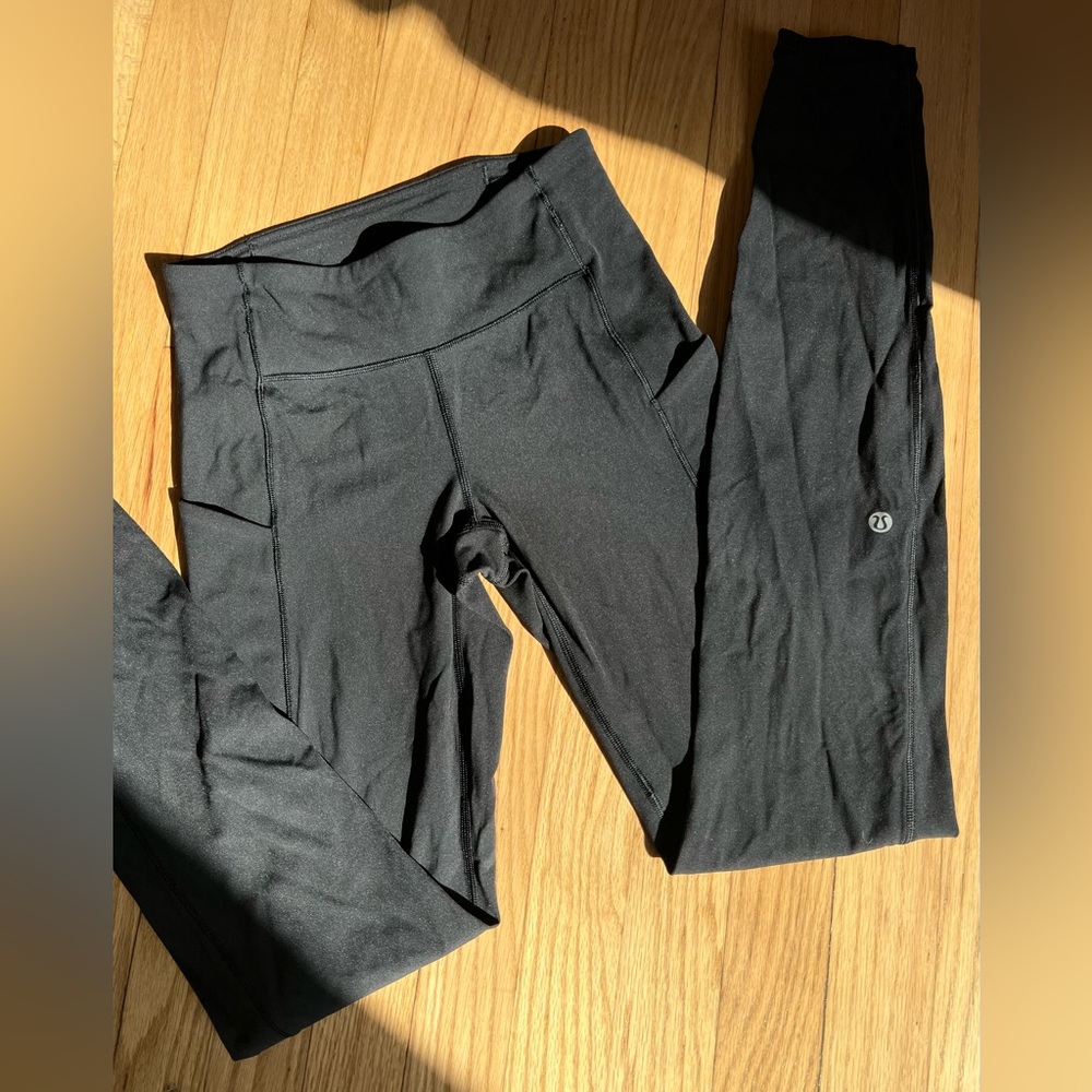 Lululemon “Final Lap” high-waisted TALL black leggings!